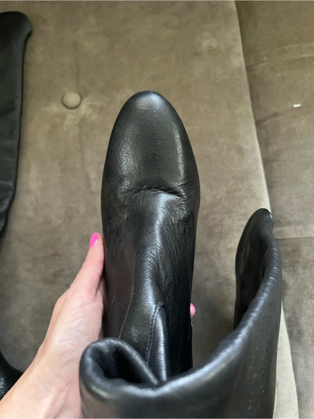 ba&sh Black Leather Knee-High Heeled Boots